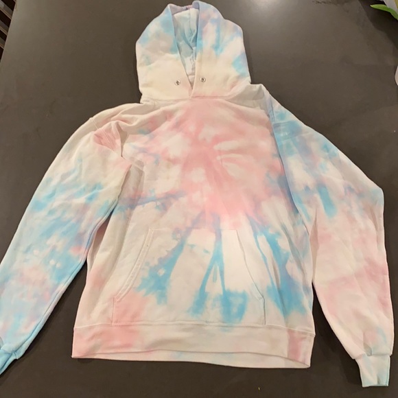 DANNIJO Tops - Dannijo hooded sweatshirt in pastel rainbow tiedye